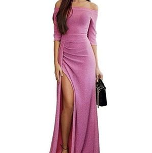 Elegant High Slit Cocktail Maxi Dress